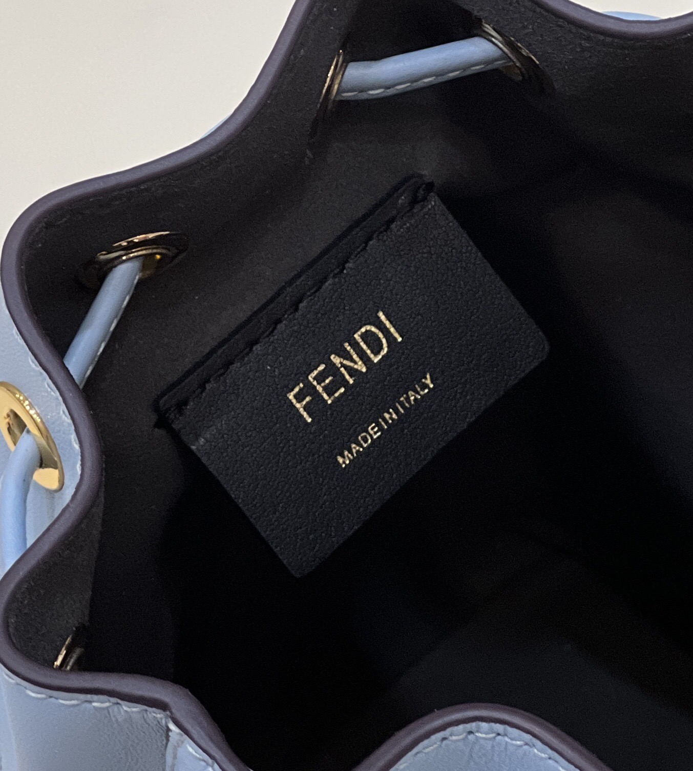 Fendi Mini Mon Tresor Leather Shoulder Bag Blue